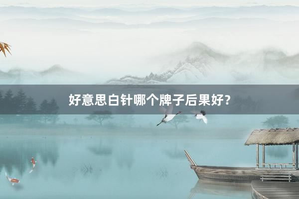 好意思白针哪个牌子后果好？